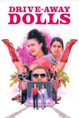 Film poster for queer film "Drive-Away Dolls"
